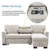 Chic Light Gray Chaise Lounge with Hidden Storage and USB Charger