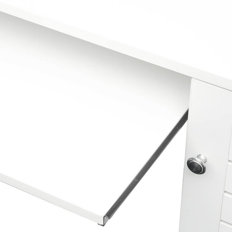 Charming White Home Office Desk with Hutch