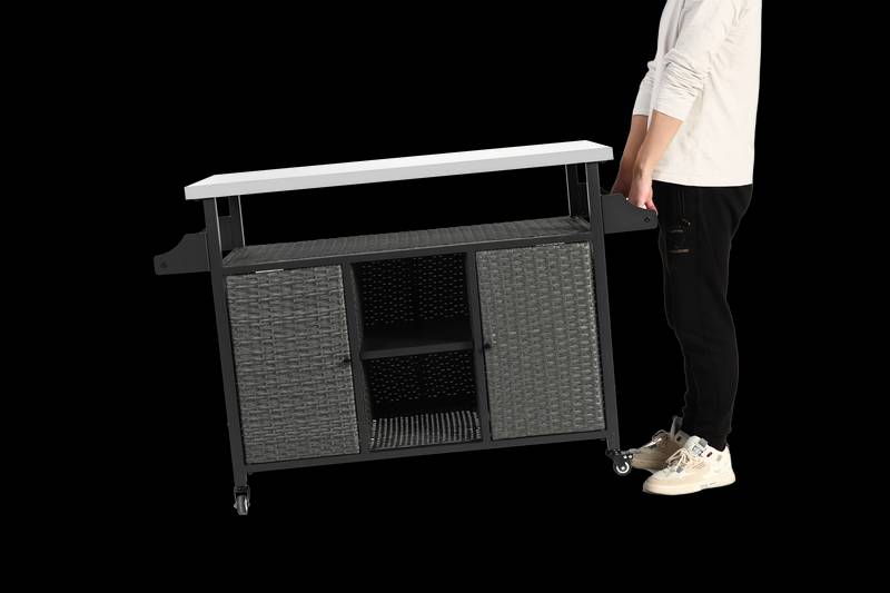 Stylish Rolling Outdoor Bar Cart
