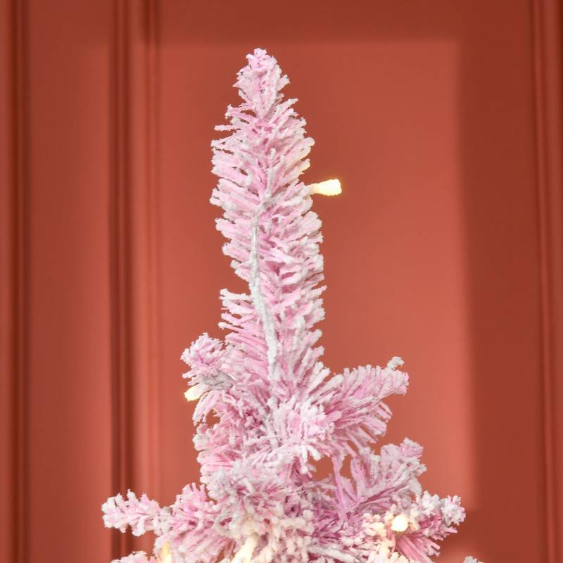 Charming Snowy Pencil Christmas Tree with Warm Lights