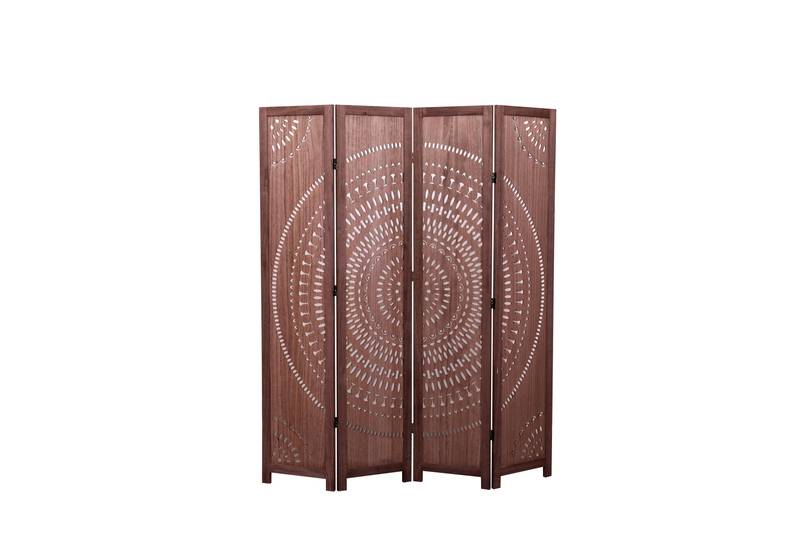 Charming Brown Wood Folding Room Divider