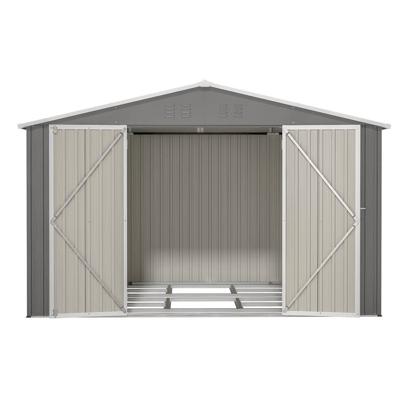 Spacious Outdoor Tool Shed with Lockable Doors - Durable All-Weather Design