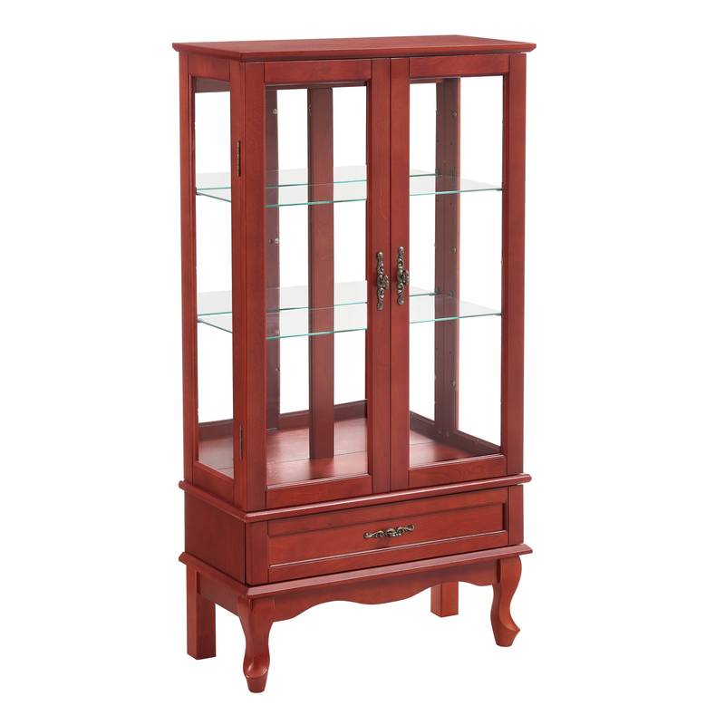 Illuminated Cherry Wine Display Cabinet