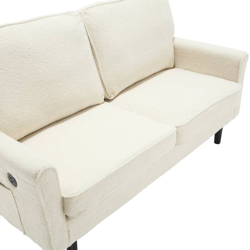 COOLMORE USB Loveseat Sofa - Cozy Mid-Century Style for Any Space