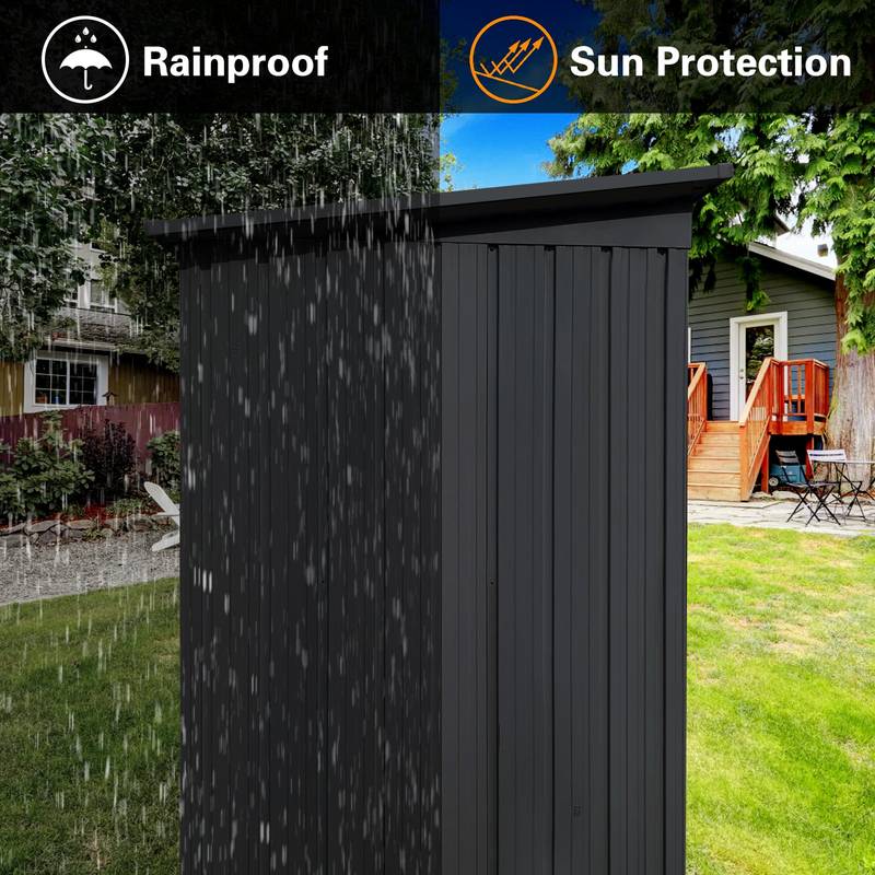 Chic Black Garden Shed for Stylish Storage