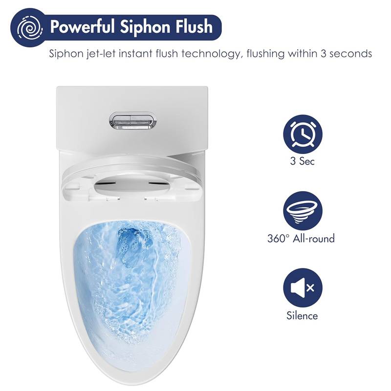 Sleek Dual Flush One-Piece Toilet with Soft-Close Seat