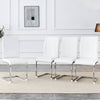 Chic White Curve Dining Chairs - Set of 4