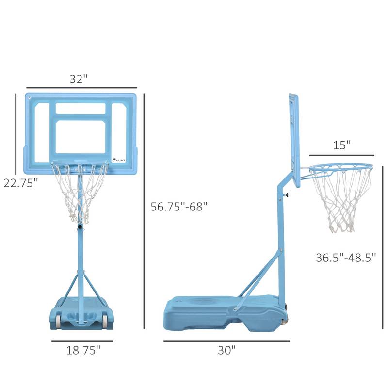WaveSplash Adjustable Poolside Basketball Hoop