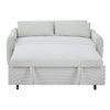 Light Blue Sleeper Sofa with USB Ports and Pillows