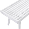 Chic White Slatted Wood Bench