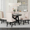 Retro Chic Dining Set with Expandable Table and Cozy Chairs