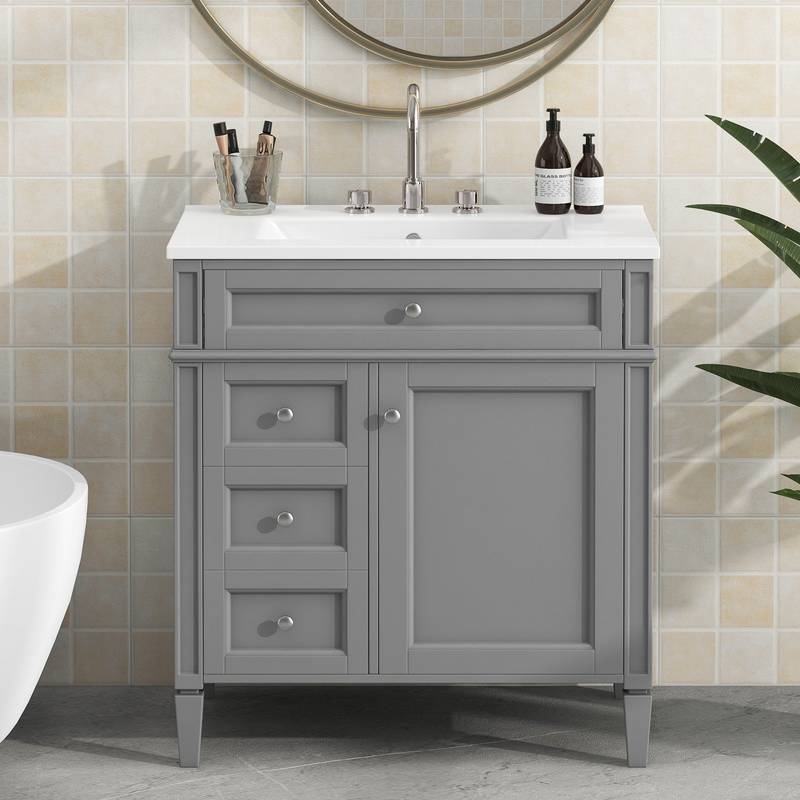 Chic Modern Bathroom Vanity with Stylish Sink and Ample Storage