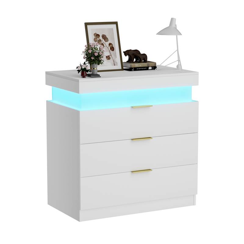 Dreamy Nightstand with Charging Hub & LED Glow