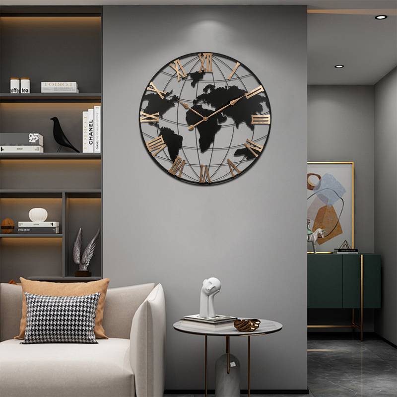 Vintage-Inspired World Map Wall Clock