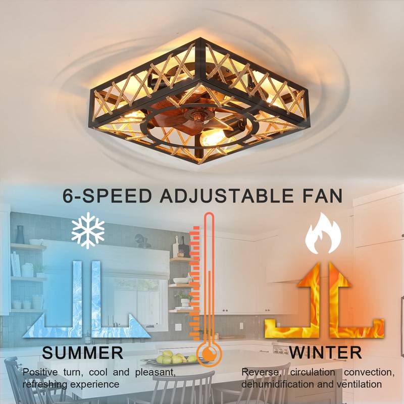 Rustic Charm Ceiling Fan with Remote