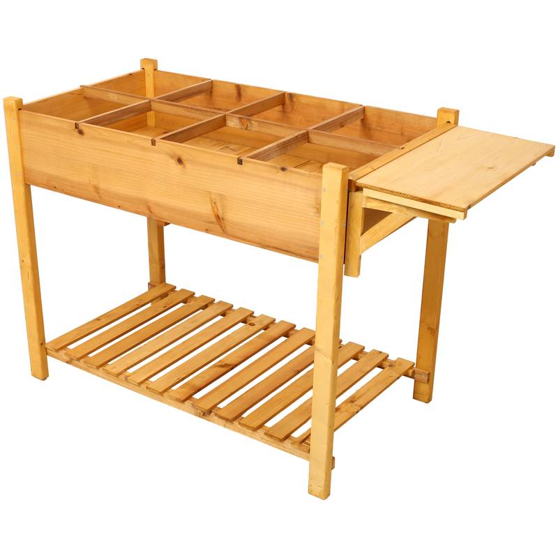 Garden Buddy Elevated Planter with Foldable Table & Storage