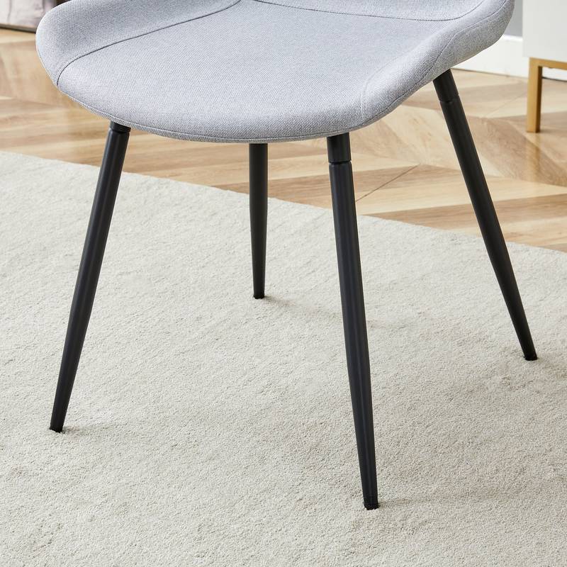 Cozy Linen-Cotton Dining Chair Set - Four Light Gray Beauties