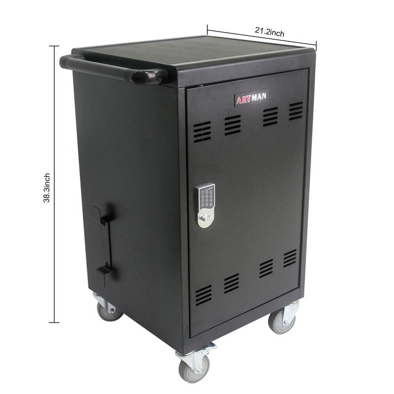 Smart Charge Cart for Tablets and Laptops with Lockable Storage