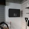 Sleek Black Wengue Wall Cabinet