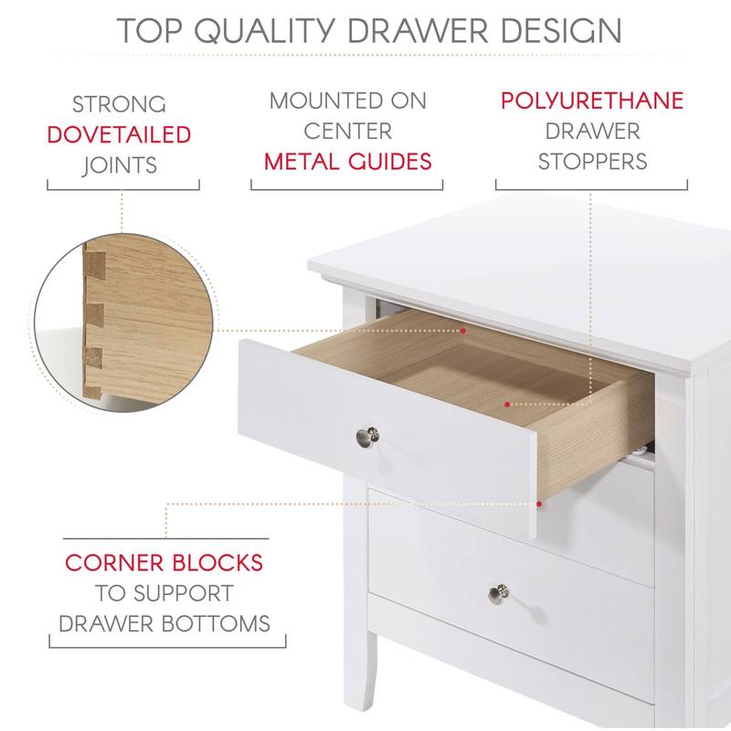 Chic White Nightstand