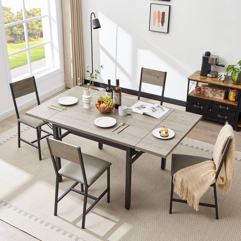 Cozy Foldable Dining Table in Grey