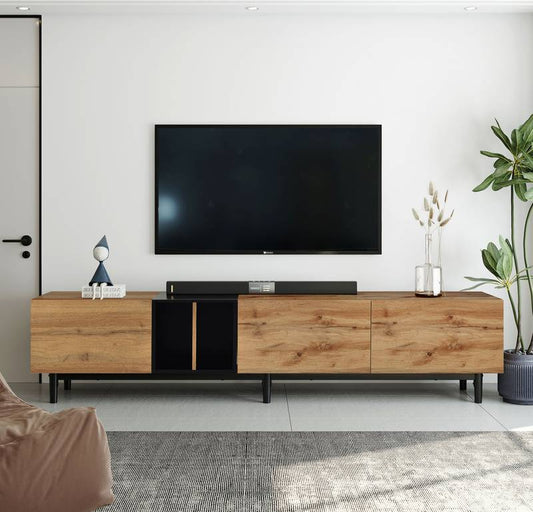 Sleek TV Stand with Ample Storage for Effortless Entertainment
