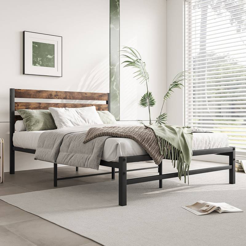 Rustic Vintage Platform Bed Frame