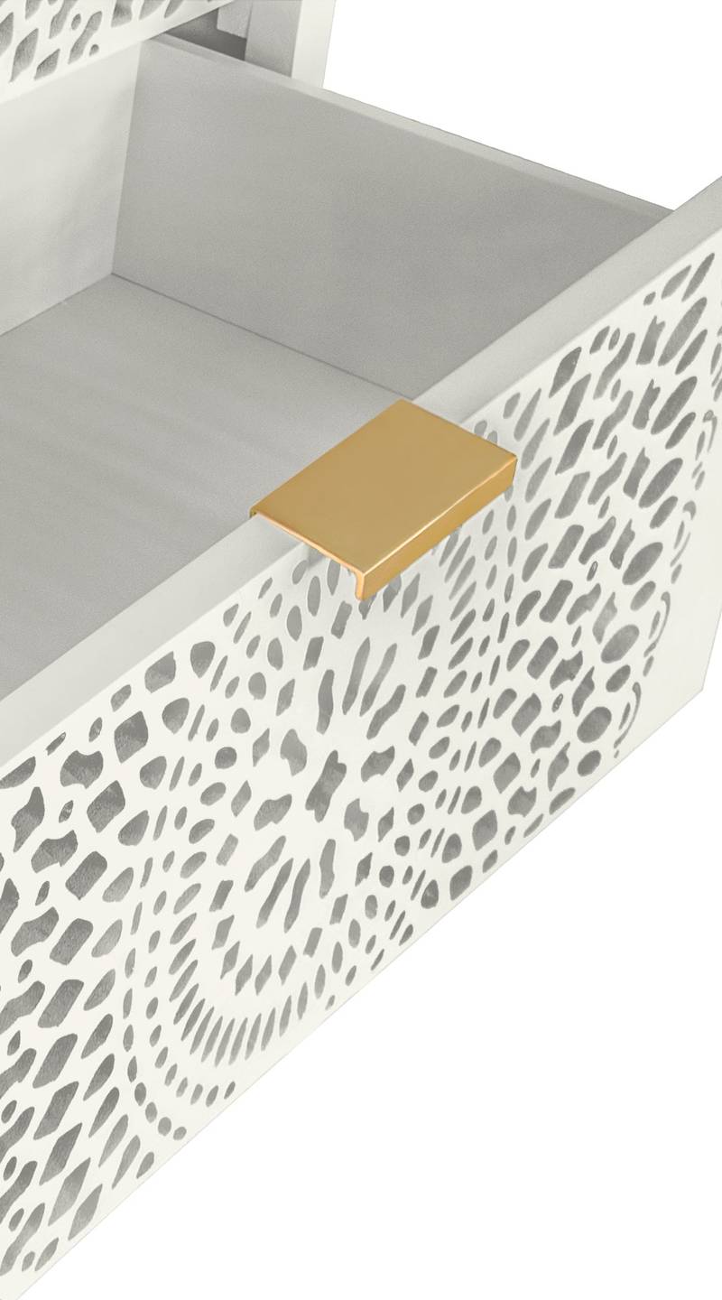 Chic Hollow-Carved 3-Drawer Storage Cabinet