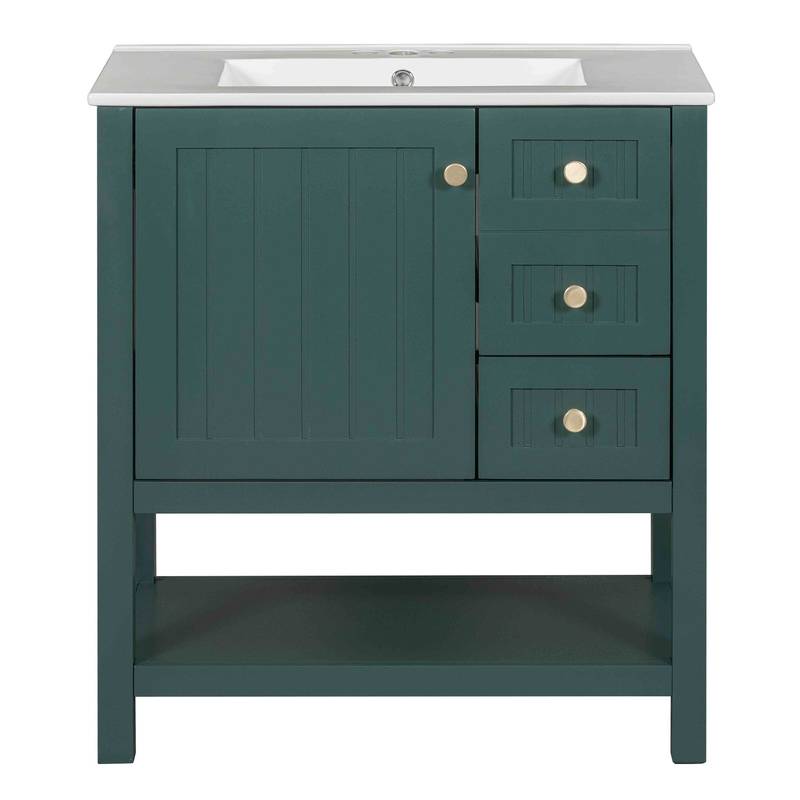 Chic Bathroom Vanity with Ceramic Sink