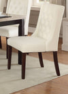 Chic White Tufted Faux Leather Dining Chairs - Set of Two