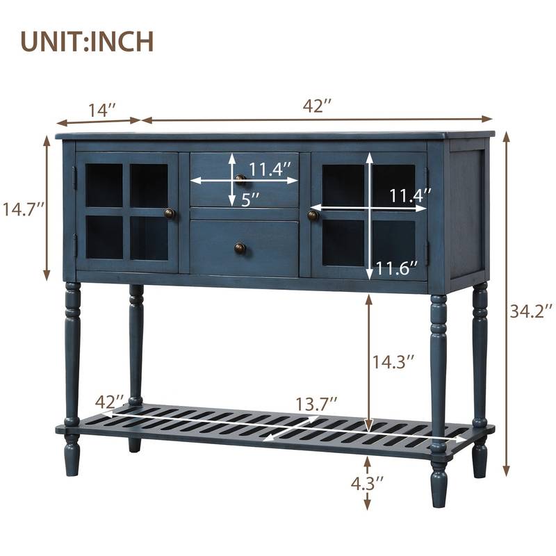 Charming Navy Farmhouse Console Table