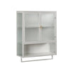 Stylish Glass Door Storage Cabinet with Towel Rack
