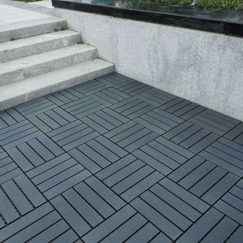 Outdoor Grey Deck Tiles - Durable Interlocking Patio Solution