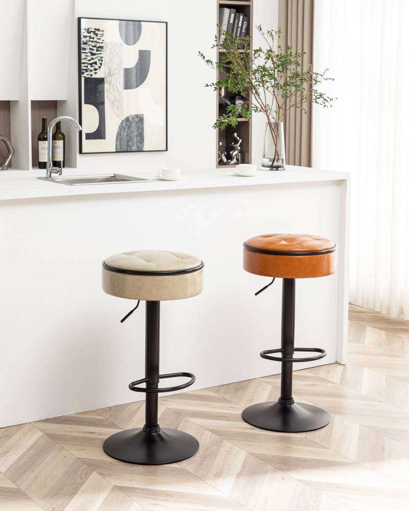Stylish Swivel Bar Stools - Set of Two