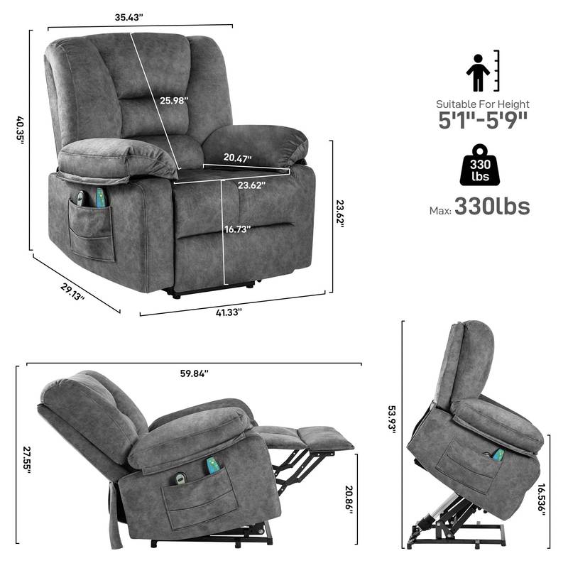 Cozy Comfort Lift Recliner with Massage for Seniors