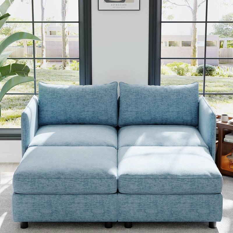 Cozy Mid-Century Love Seat Sofa with Storage
