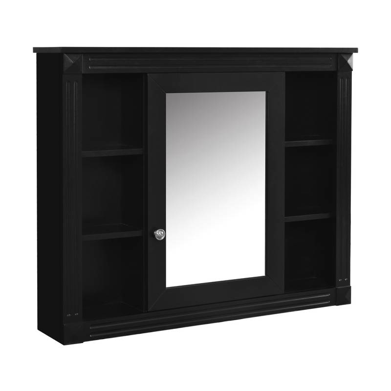 Sleek Black Bathroom Vanity with Mirror & Soft-Close Storage
