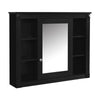 Sleek Black Bathroom Vanity with Mirror & Soft-Close Storage