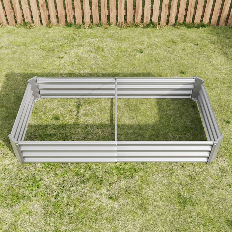Shiny Silver Garden Bed for Fresh Greens
