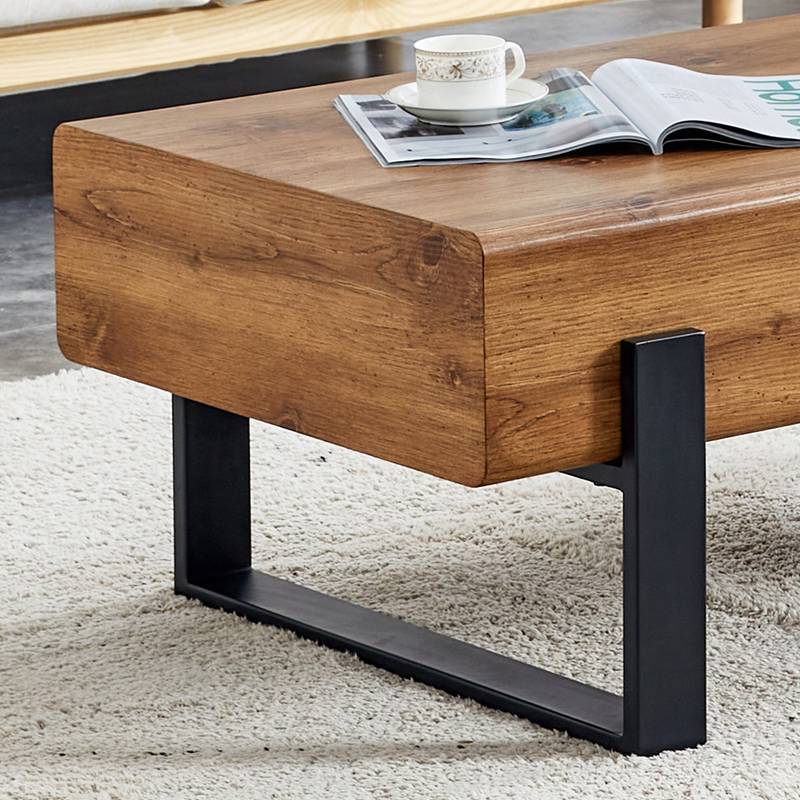 Chic Rustic Coffee Table with Metal Legs