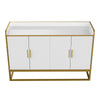 Sleek White Kitchen Buffet with Chic Metal Legs