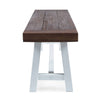 Chic Dark Brown & White Outdoor Benches (Set of Two)