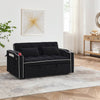 Cozy Convertible Velvet Sofa Bed with USB, Ashtray & Swivel Stand