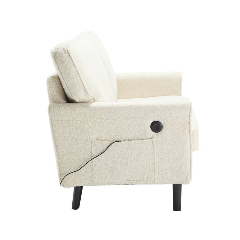 COOLMORE USB Loveseat Sofa - Cozy Mid-Century Style for Any Space
