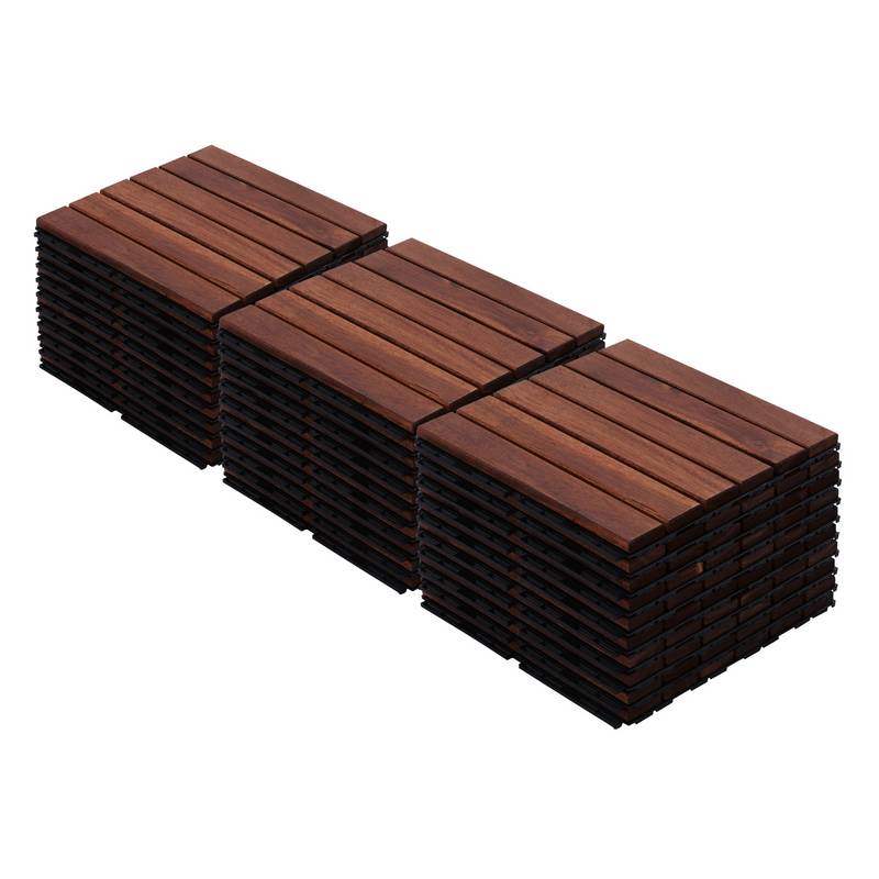 Striped Acacia Deck Tiles for Outdoor Style