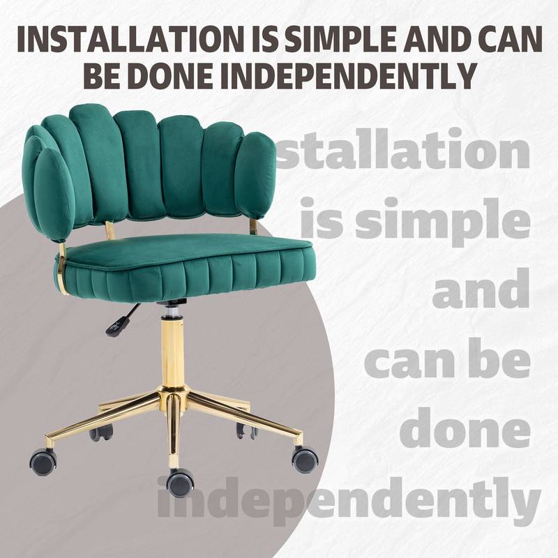 Emerald Velvet Swivel Desk Chair