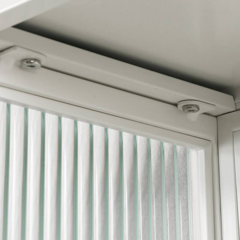 Stylish Glass Door Storage Cabinet with Towel Rack