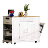 Chic Kitchen Island with Hidden Trash & Storage Solutions