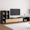 Stylish Extendable TV Stand with Bookshelves and Storage