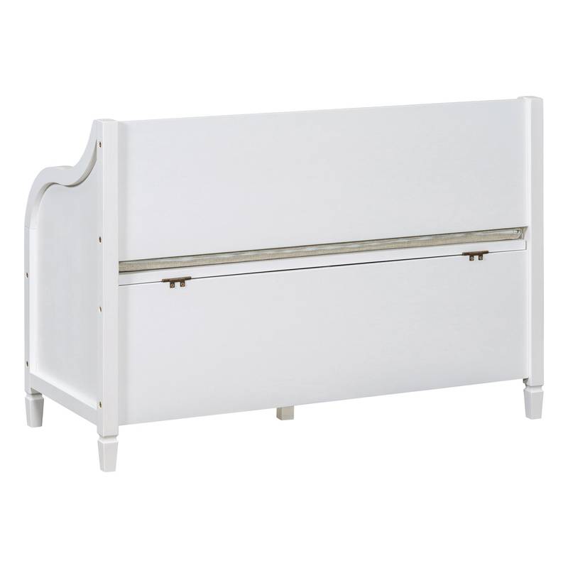 Rustic Charm Storage Bench with Safety Hinge